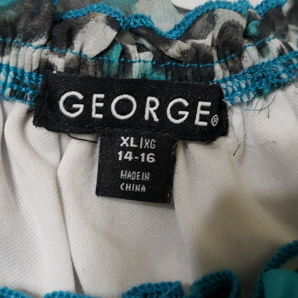 George Girls Turquoise and Black Blouse - Picture 10 of 12